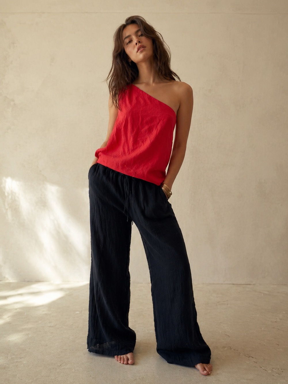 NWT Free People Free-EST XL One shoulder open back tank